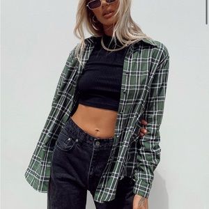 Princess Polly Nora shirt forest green